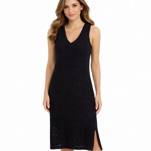 Sofia by Sofia Vergara Black Crochet Knit Dress - XL